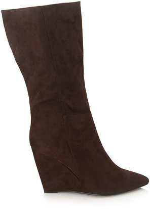 Forever 21 Faux Suede Wedge Boots