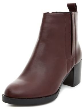 New Look Burgundy Split Side Chelsea Shoe Boots