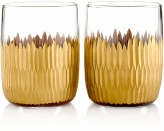 Marchesa by Lenox Set of 2 Imperial Caviar Double Old-Fashioned Glasses