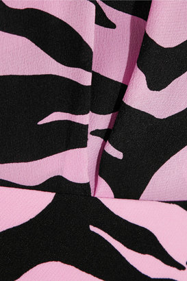 Moschino Boutique Tiger-print silk-chiffon and crepe shirt dress