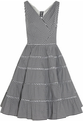 Oscar de la Renta Striped cotton-blend dress