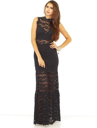 Nightcap Clothing Dixie Lace Cutout Maxi in Charcoal