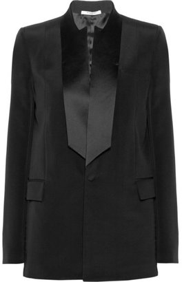 Givenchy Satin-trimmed Silk-cady Tuxedo Jacket - Black