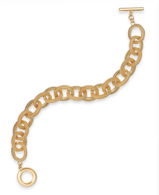 Charter Club Gold-Tone Textured Link Bracelet