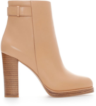 Zara 29489 High Heel Leather Ankle Boot With Strap