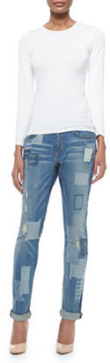 True Religion Audrey Mid-Rise Patchwork Jeans