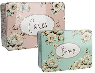 Creative Tops Katie Alice Cottage Flower Shabby Chic Cake and Biscuit Tins, Set of 2