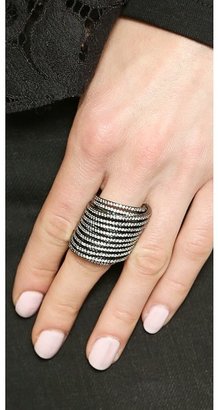 Noir Crystal Spiral Ring