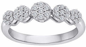 Fine Jewelry diamond blossom 1/4 CT. T.W. Diamond Cluster Sterling Silver Ring Family