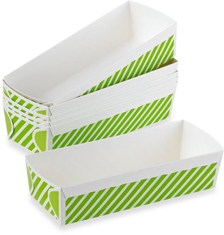 Bed Bath & Beyond Rectangular Large Loaf Paper Baking Pans in Green Stripe (Set of 6)