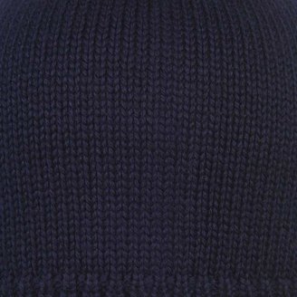 Moncler MonclerNavy Blue Wool Knit Baby Hat