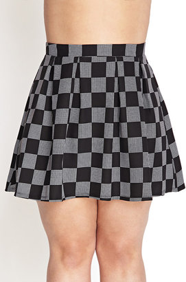 Forever 21 FOREVER 21+ Checkered Skater Skirt