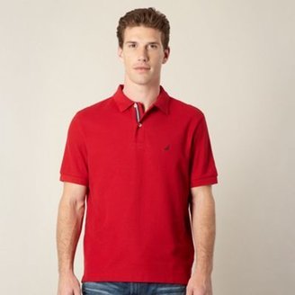 Nautica Red plain pique polo shirt