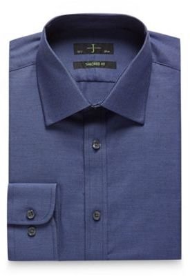 J by Jasper Conran Big and tall designer navy textured tailored shirt