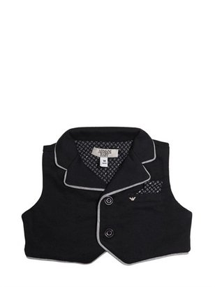 Armani Junior Cotton Jersey Vest And Romper Set