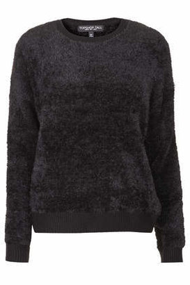 Topshop Womens TALL Fluffy Slouchy Sweater - Black
