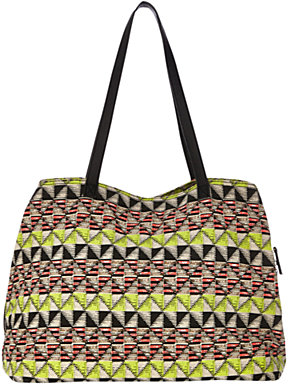 Warehouse Zip Round Canvas Shopper Handbag, Multi