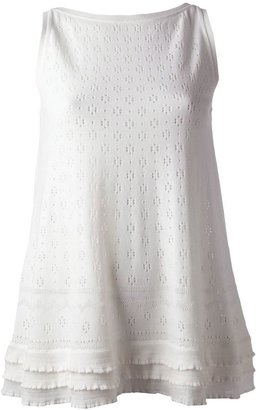 RED Valentino perforated draped blouse