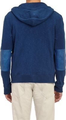 Simon Miller French Terry Zip-Front Hoodie-Blue
