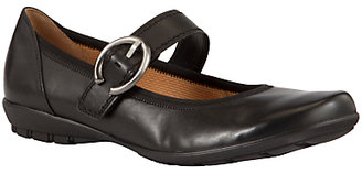 Gabor Biss Buckle Detail Flat Leather Shoes, Black