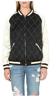 McQ Quilted silk bomber jacket