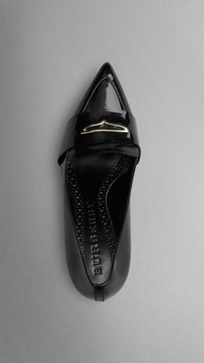 Burberry Cut-Out Metal Detail Leather Pumps