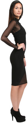 Donna Mizani Mid Length Mesh Dress in Black