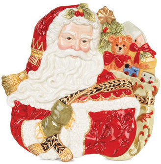 Fitz & Floyd Damask Holiday Santa Face Canape Platter