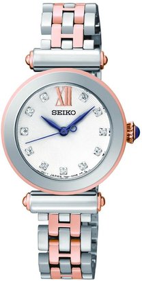 Seiko Crystal Set Two Tone Stainless Steel T-bar Ladies Watch