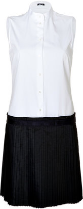 Jil Sander NAVY Stretch Cotton Two-Tone Shirtdress