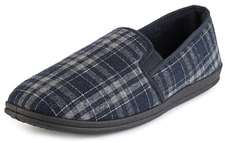 Marks and Spencer M&s Collection Checked Slip-On Slippers with ThinsulateTM