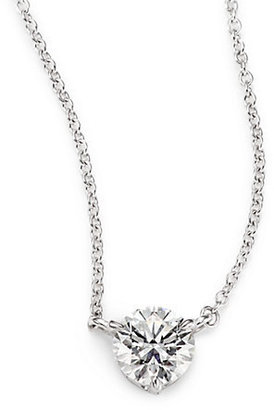 Kwiat Diamond & Platinum Large Solitaire Pendant Necklace