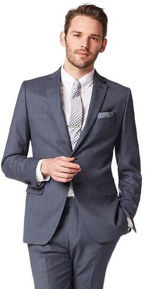 Banana Republic Tailored-Fit Textured Navy Wool Suit Jacket