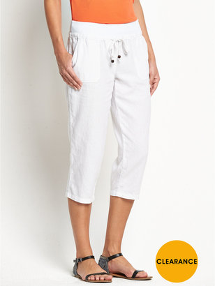 South Cropped Linen Trousers