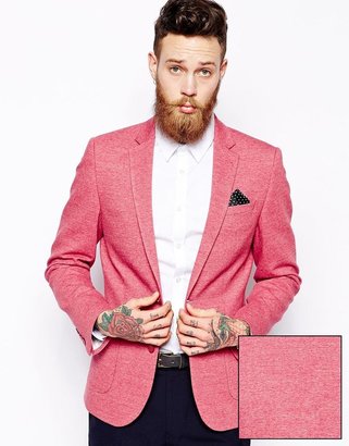 ASOS Slim Fit Blazer In Jersey - Red