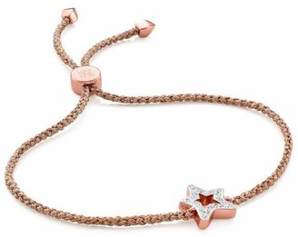 Monica Vinader Rose Gold Vermeil Alphabet Diamond Star Cord Friendship Bracelet