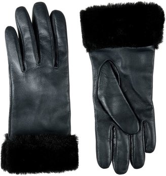 Jacques Vert Black Fur Trim Gloves