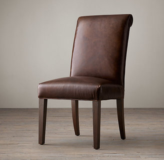 Hudson Roll-Back Leather Side Chair