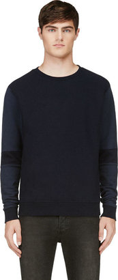 Robert Geller Seconds Navy Two-Tone Sweatshirt