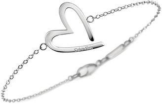 Calvin Klein Stainless Steel Heart Charm Chain Bracelet