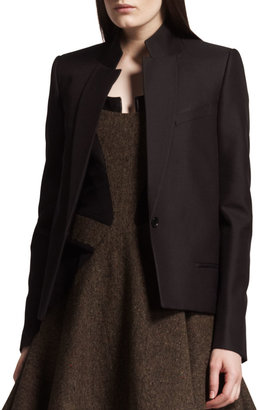 Givenchy One-Button Wool-Silk Jacket