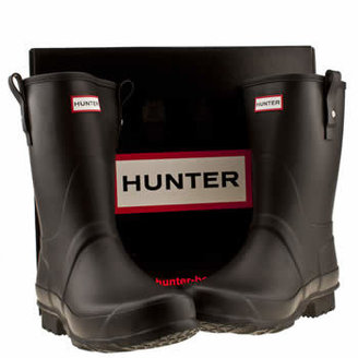 Hunter mens black original short tab boots