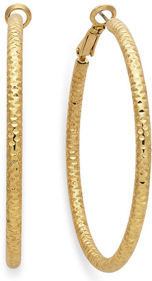 INC International Concepts Gold-Tone Small Textured Hoop Earrings
