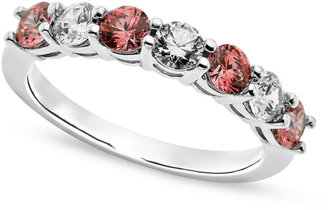 Arabella Sterling Silver Ring, Pink and White Swarovski Zirconia Ring (1-1/5 ct. t.w.)
