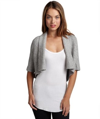 BCBGMAXAZRIA heather grey wool blend 'Callie' open front cropped cardigan