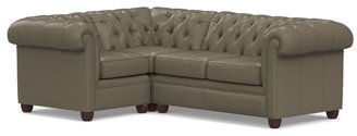 Pottery Barn Chesterfield Roll Arm Leather 3-Piece Sectional