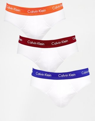 Calvin Klein 3 Pack White Briefs Cotton Stretch
