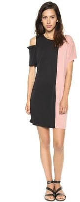 DKNY Short Sleeve Colorblock Dress