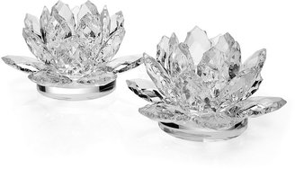 Godinger Crystal Giftware Lotus Taper Holder Pair