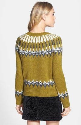 Topshop Peacock Fair Isle Knit Sweater